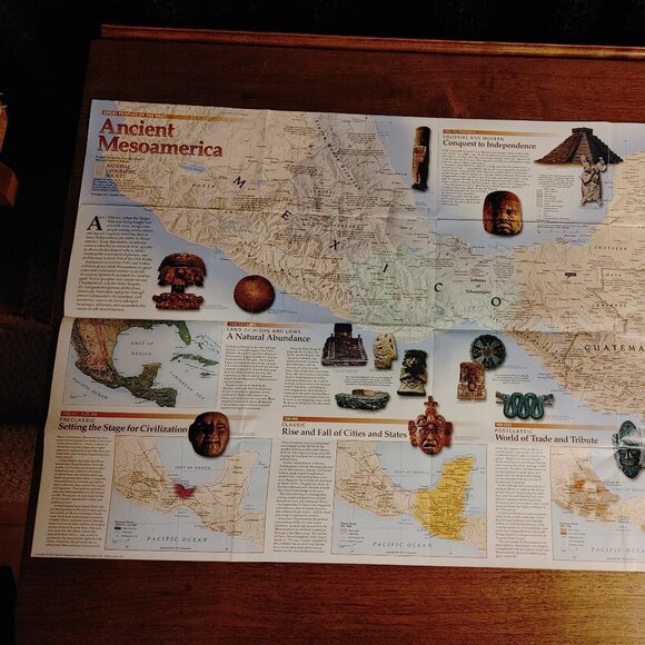 NATIONAL GEOGRAPHIC MAP of The Mesoamericans December 1997 Ancient Mesoamerica - Picture 5 of 6